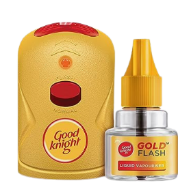 GOOD KNIGHT GOLD FLASH MACHINE +TWO REFIL 45ML PACK